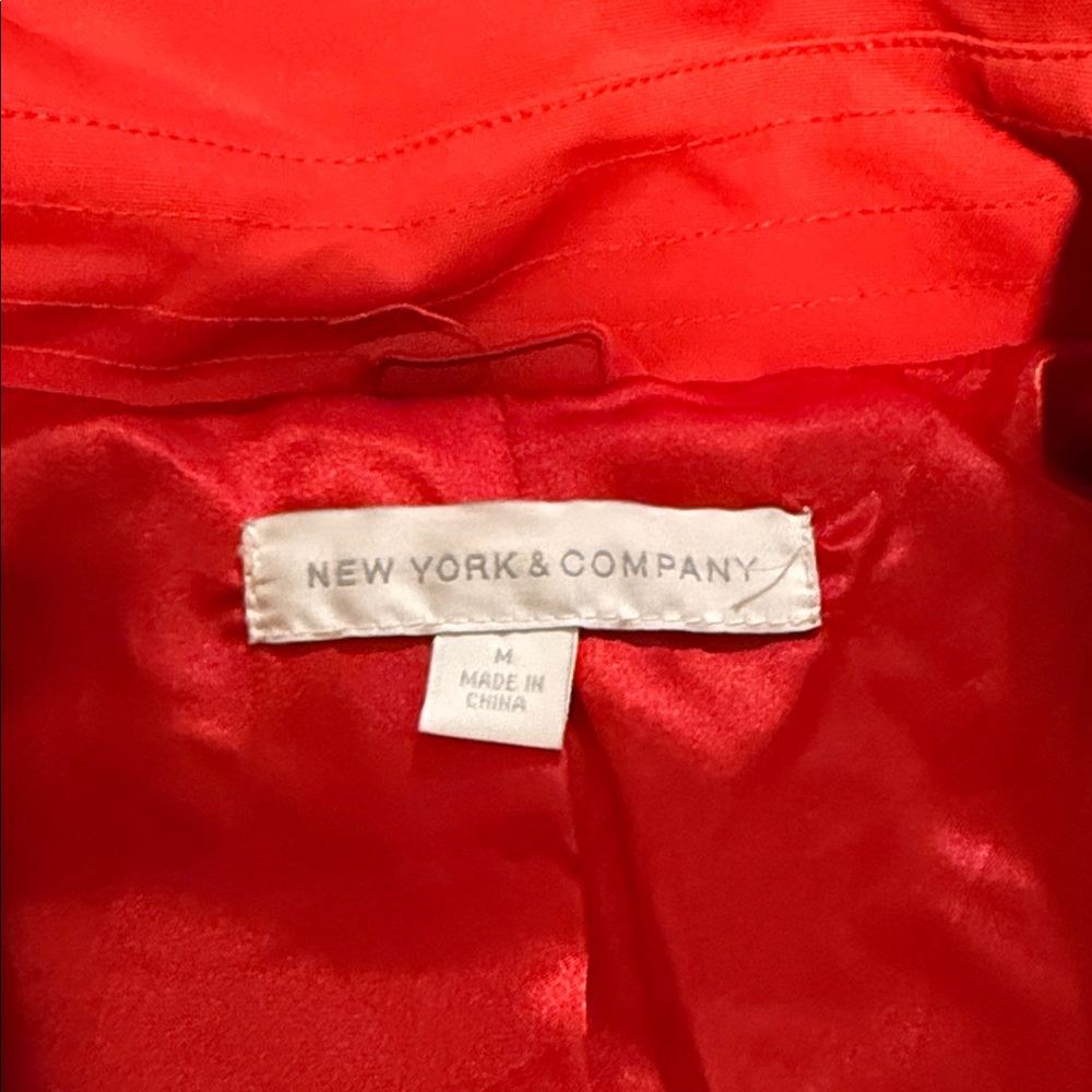 New York & Company Vibrant Red Trench Coat - Picture 3 of 10
